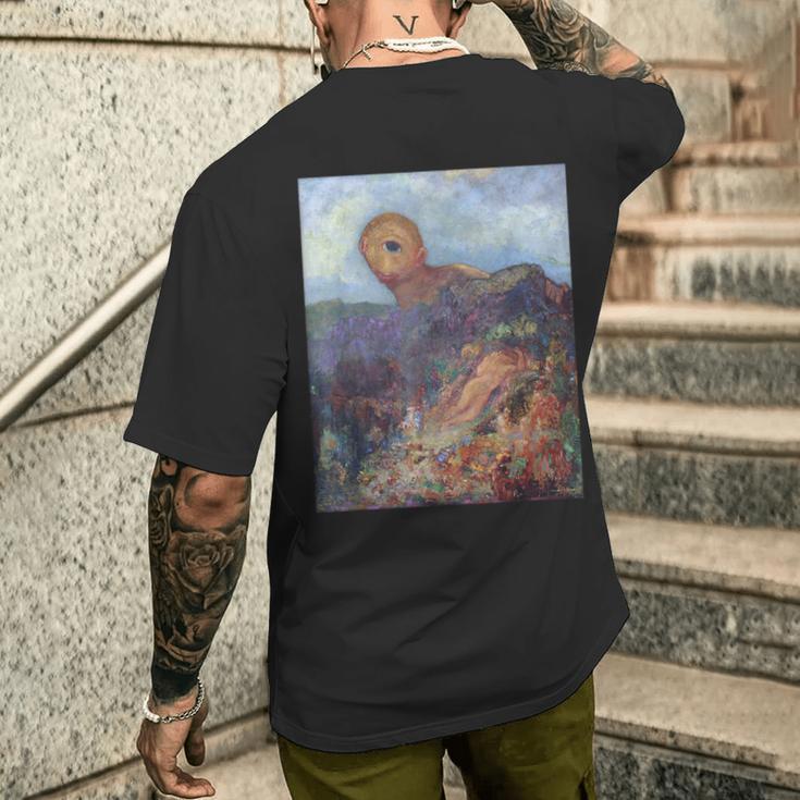 Odilon Redonによるサイクロプスの有名なアートワーク。 メンズTシャツ バックプリント 彼への贈り物