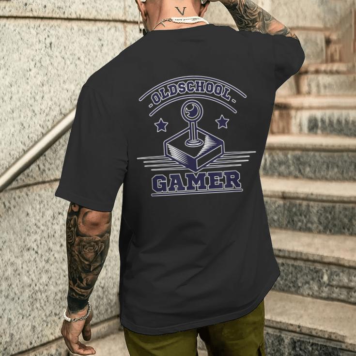 Oldschool Gamer ジョイスティック メンズTシャツ バックプリント 彼への贈り物