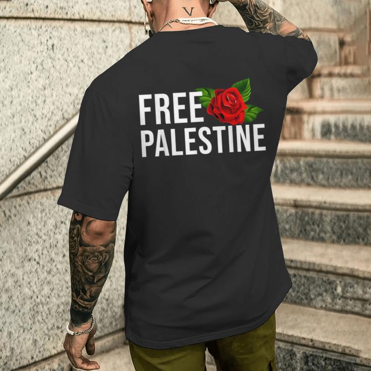 Palestine Free Palestine Free Gaza Palestine Flag Arabic メンズTシャツ バックプリント 彼への贈り物