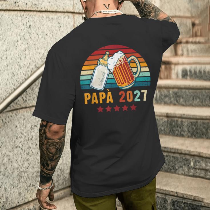 Papà 2027 Futuro Papà Giovane Papà Diventi Papà T-shirt da uomo con stampa posteriore Regalos para él