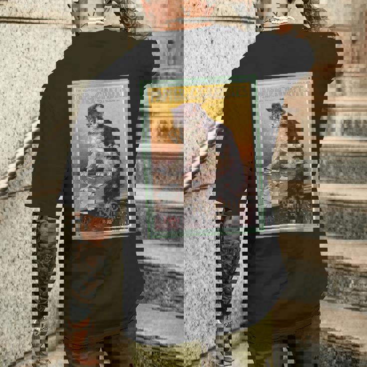 Papier A Cigarettes Abadie Paris ビンテージタバコ広告 メンズTシャツ バックプリント 彼への贈り物