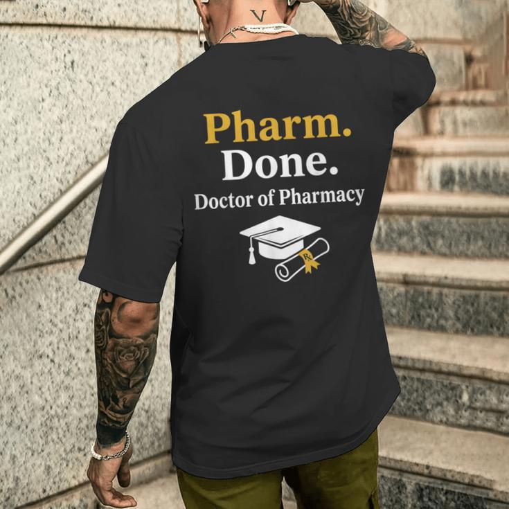 Pharm Done ドクターオブファーマシー 卒業式 メンズTシャツ バックプリント 彼への贈り物