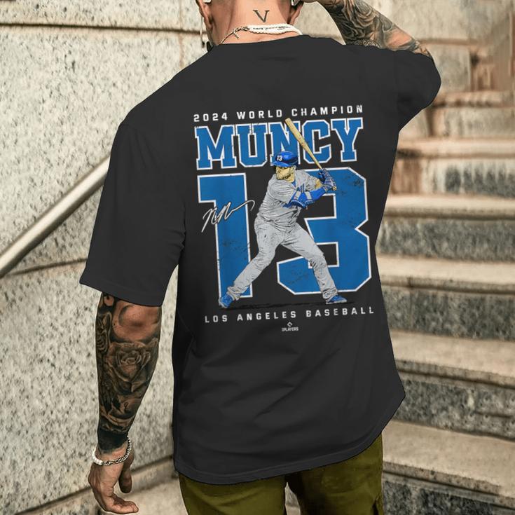 Player Number 2024 World Champion Max Muncy Los Angeles メンズTシャツ バックプリント 彼への贈り物