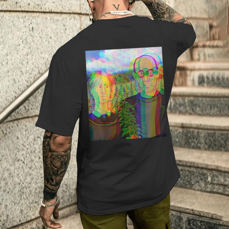 Pot Farmer 大麻 マリファナ トリッピーデザイン 420 ギフト メンズTシャツ バックプリント 彼への贈り物