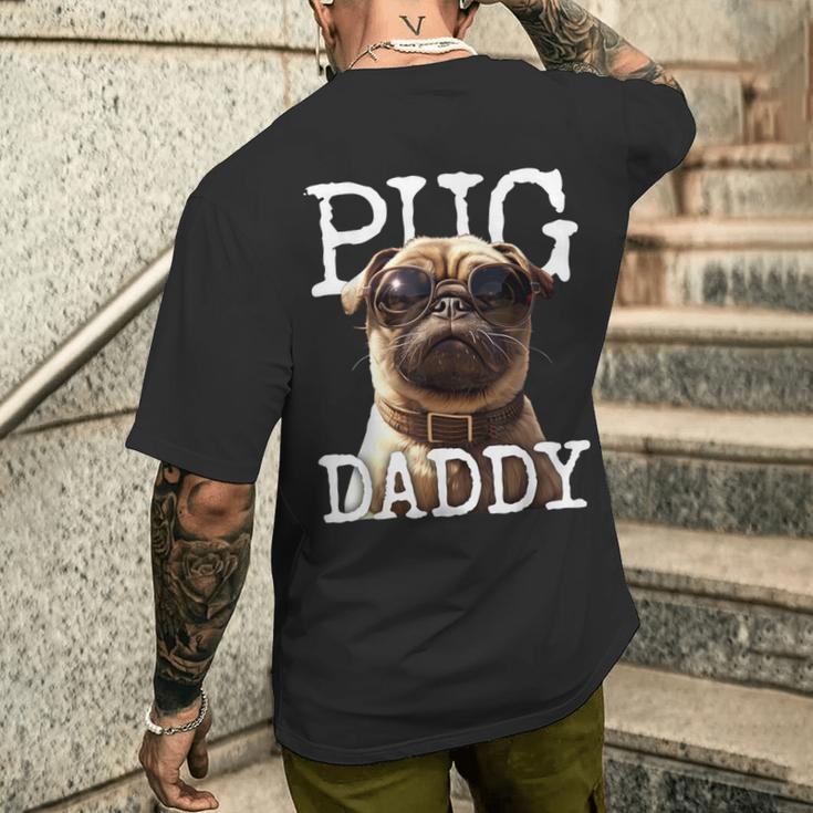 Pug Daddyパグパグパグパグパグパグお父さん犬お父さん父の日甘いパグパグお父さん メンズTシャツ バックプリント 彼への贈り物