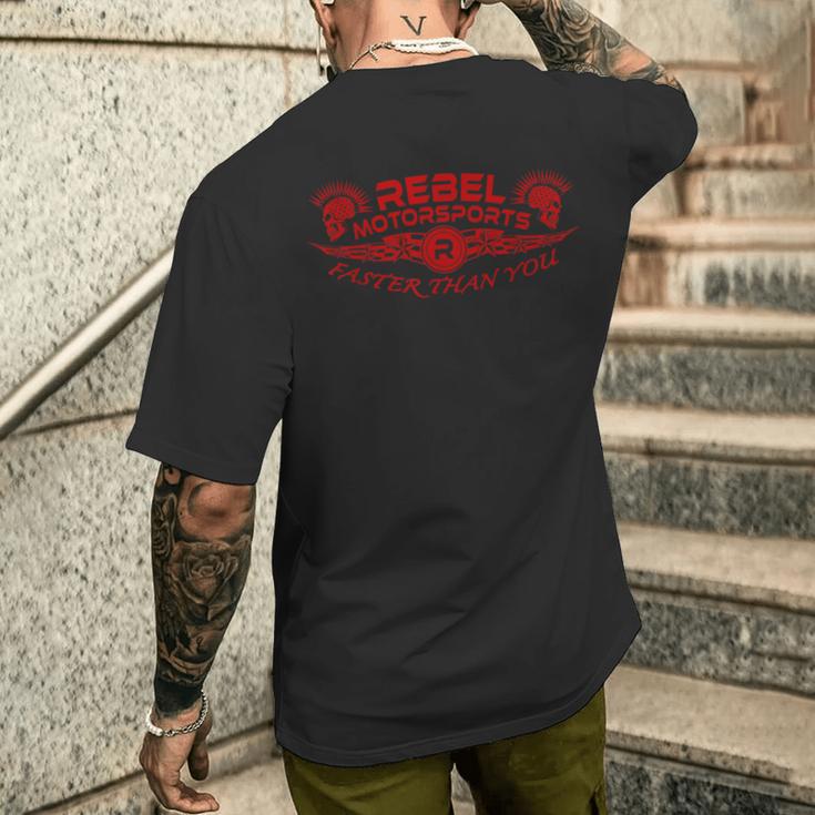 Rebel Motorsportsのスターがあなたより速く打たれた。 メンズTシャツ バックプリント 彼への贈り物