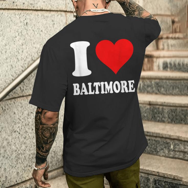 Red Heart I Love Baltimore メンズTシャツ バックプリント 彼への贈り物