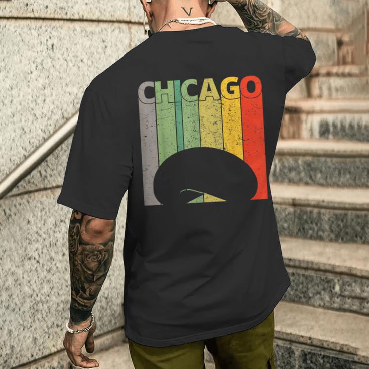 Retro Chicago Intage Chicago Bean Cloud Gate メンズTシャツ バックプリント 彼への贈り物