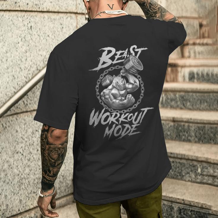 Rhino Beast ワークアウト ファッション フィットネス ジム アニマル マッスルフィット メンズTシャツ バックプリント 彼への贈り物
