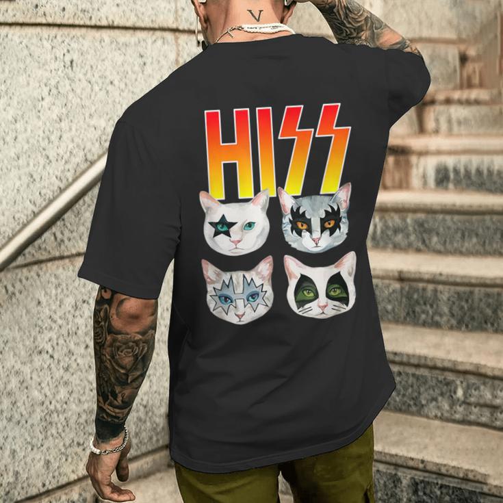 Hiss Cat シャツ 猫好き おもしろ猫シャツ メンズTシャツ バックプリント 彼への贈り物