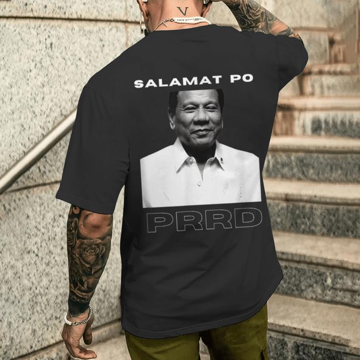 Salamat Po Prrd ありがとう社長ドゥテルテ・ピノイピネー メンズTシャツ バックプリント 彼への贈り物