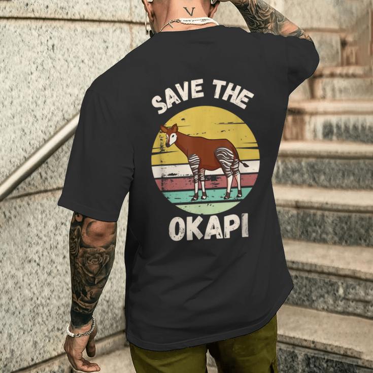 Save The Okapi コンゴキリン オカピ メンズTシャツ バックプリント 彼への贈り物