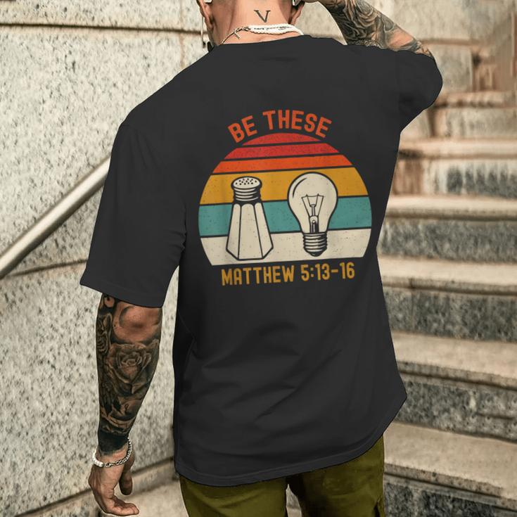 Be Thesealt Light キリスト教信仰聖書の言葉 メンズTシャツ バックプリント 彼への贈り物