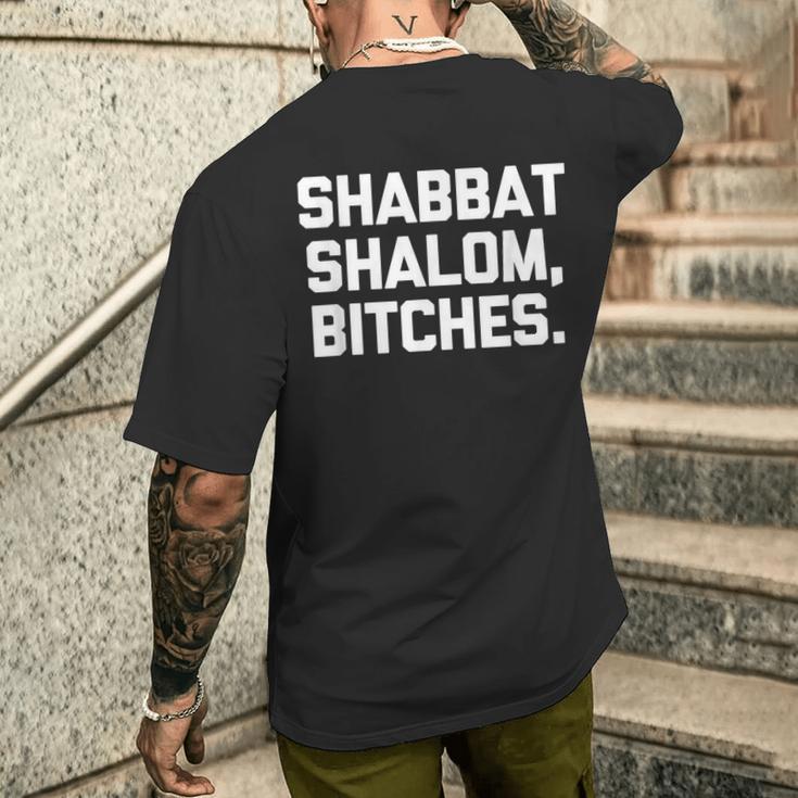 Shabbathalom、Bitches 面白い 言葉 ノベルティ ユダヤ人 メンズTシャツ バックプリント 彼への贈り物