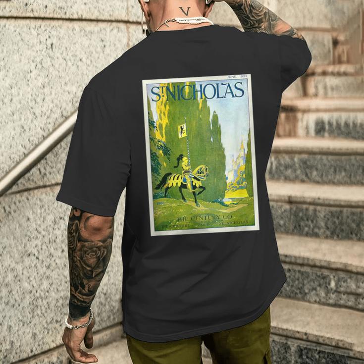 St ニコラス騎士 城 ジュスト王国 歴史兵士 メンズTシャツ バックプリント 彼への贈り物