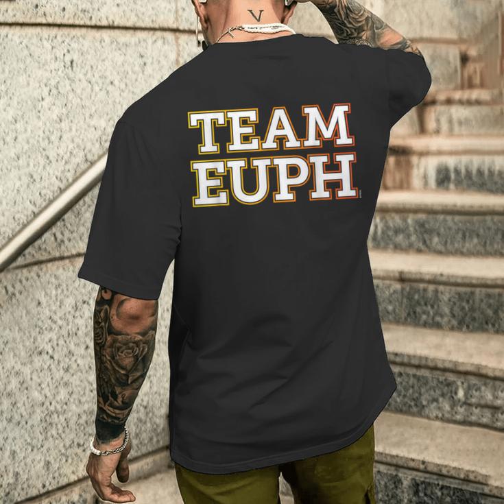 Team Euph Team Euphonium 吹奏楽部「チームユーフ」 おかしなユーフォニアム メンズTシャツ バックプリント 彼への贈り物
