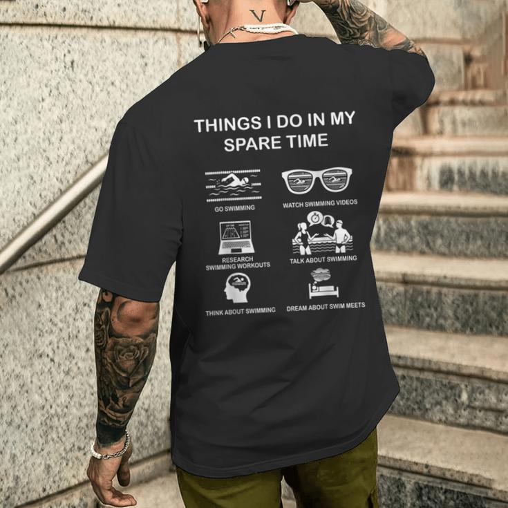 Things I Do In Mypare Time スイミング スイマー ユーモア メンズTシャツ バックプリント 彼への贈り物