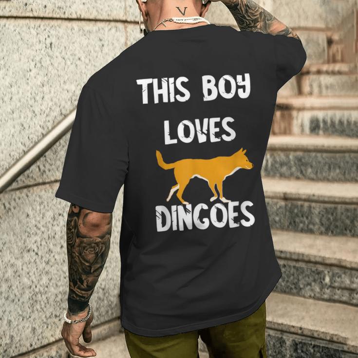 This Boy Loves Dingoes 野生動物 オーストラリアン ディンゴ犬 メンズTシャツ バックプリント 彼への贈り物