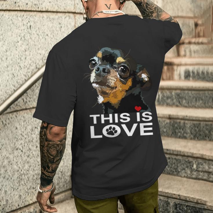 This Is Love And Tan チワワ犬 長袖tシャツ メンズTシャツ バックプリント 彼への贈り物
