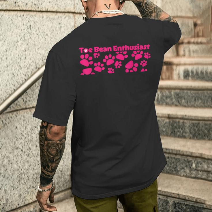 Toe Bean Enthusiast かわいい 猫 肉球 メンズTシャツ バックプリント 彼への贈り物