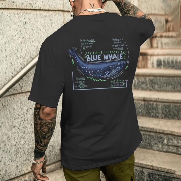 Trendy Blue Whale Facts メンズTシャツ バックプリント 彼への贈り物