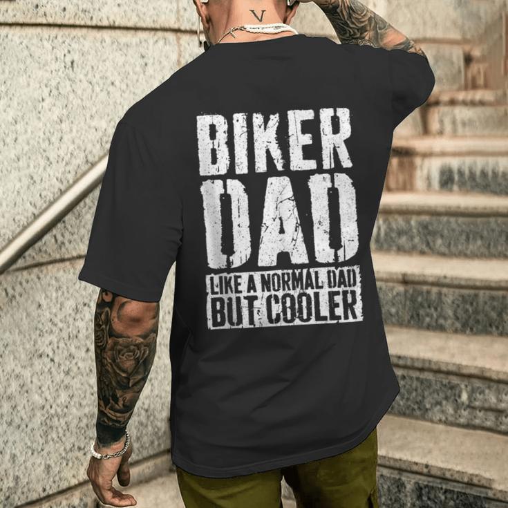 Uomo Biker Dad Festa Del Papà Biker Dad T-shirt da uomo con stampa posteriore Regalos para él