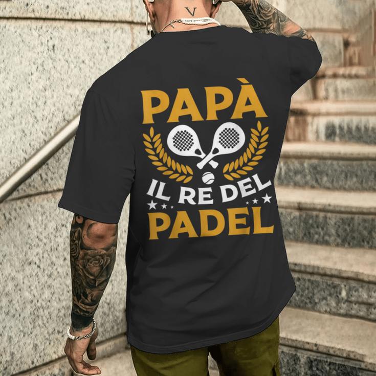 Uomo Papà Il Re Del Padel T-shirt da uomo con stampa posteriore Regalos para él