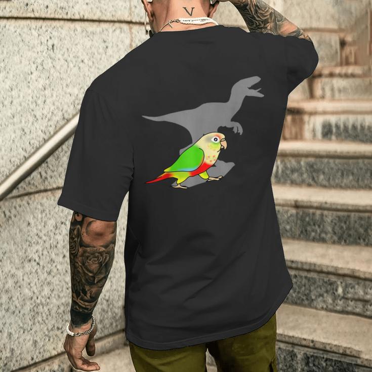 Velociraptor パイナップル コニュア 恐竜 シャドウ オウム メンズTシャツ バックプリント 彼への贈り物