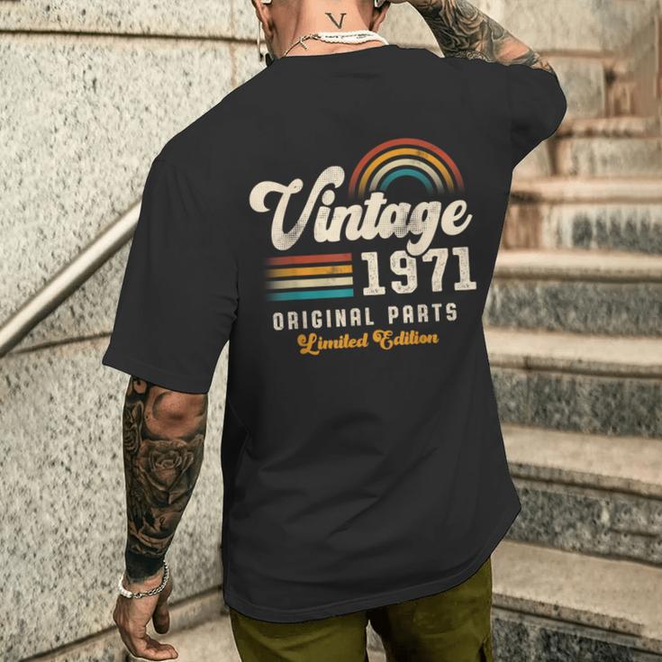 Vintage 1971 オリジナルパーツ 55周年記念 レトロ メンズTシャツ バックプリント 彼への贈り物