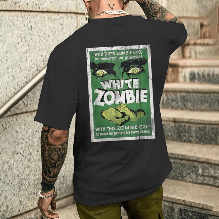 Vintage Blanc Zombie Movie Poster T-shirt imprimé au dos Cadeaux pour lui