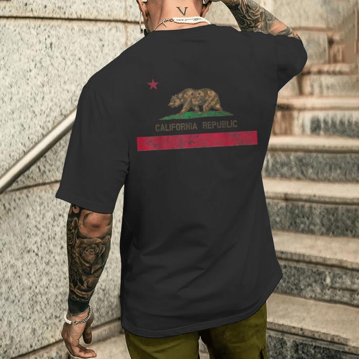 Vintage California Republic Flag ビンテージ・スタイルカリフォルニア共和国旗 メンズTシャツ バックプリント 彼への贈り物