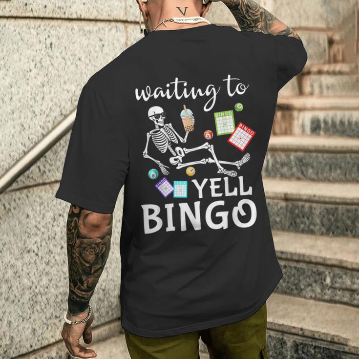 Waiting To Yell Bingo Lover Bingo Player Bingo Enthusiasts Men's T-shirt Back Print Gifts for Him