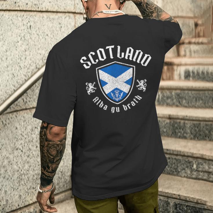 We Lovecotland Alba Gu Brath スコットランド国旗 プライド ヴィンテージ メンズTシャツ バックプリント 彼への贈り物