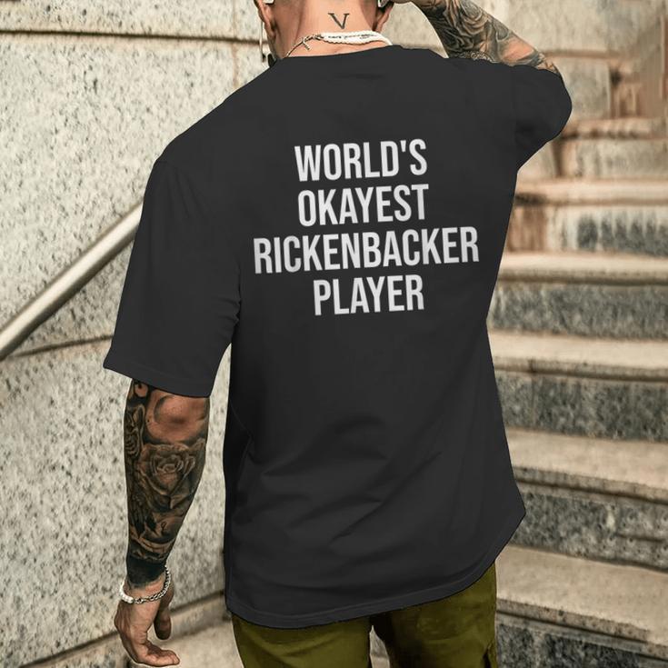 World's Okayest Rickenbacker Player ギターギフト メンズTシャツ バックプリント 彼への贈り物