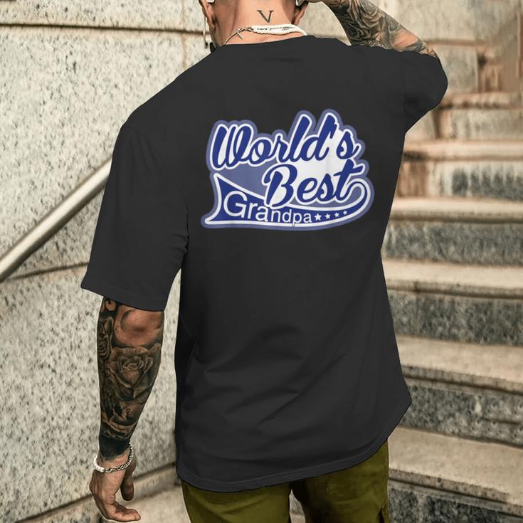 メンズ Worlds Best Grandpa Grandfather メンズTシャツ バックプリント 彼への贈り物