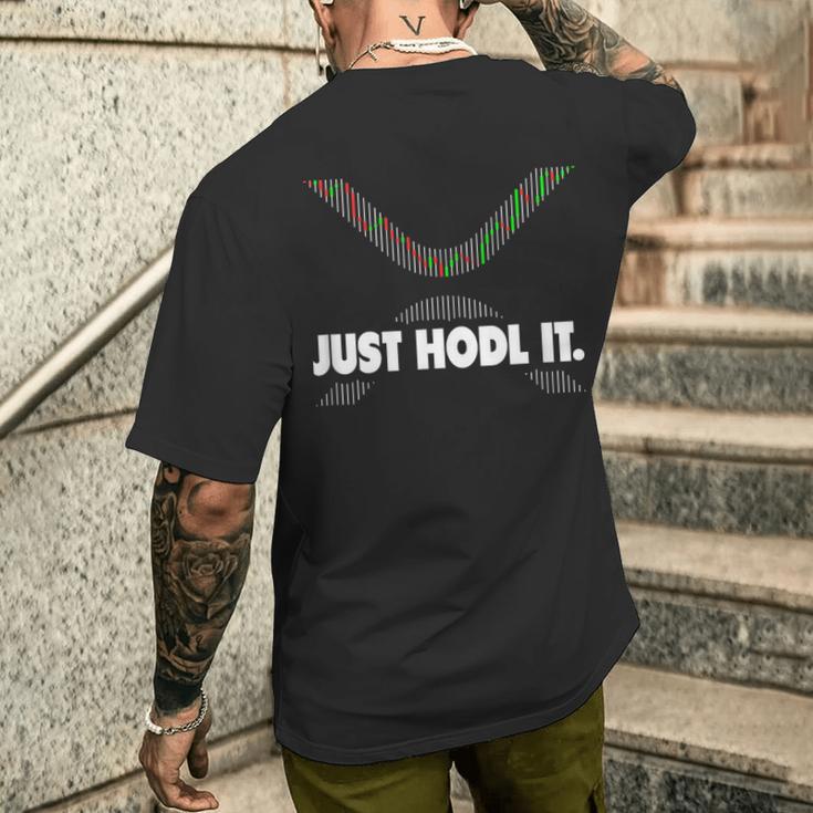 Xrp商品暗号通貨ギフトブロックチェーン暗号 メンズTシャツ バックプリント 彼への贈り物
