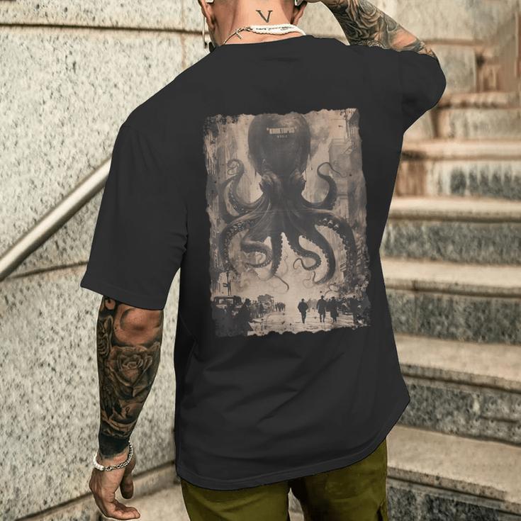 Y2k Hip Hop Fashionヒップホップ メンズ レディース ストリートウェア レトロホラー モンスター タコ メンズTシャツ バックプリント 彼への贈り物