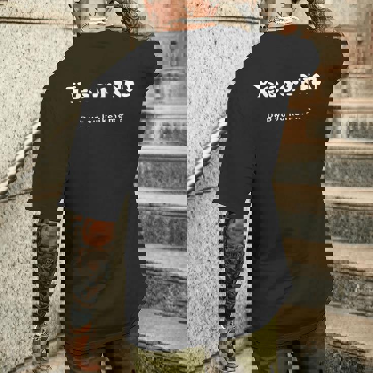 Yes Or No Do You Like Me 面白い服tシャツ メンズTシャツ バックプリント 彼への贈り物