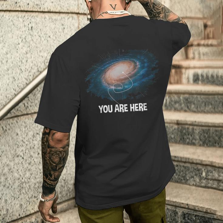 You Are Here 宇宙 銀河 天文学 メンズTシャツ バックプリント 彼への贈り物