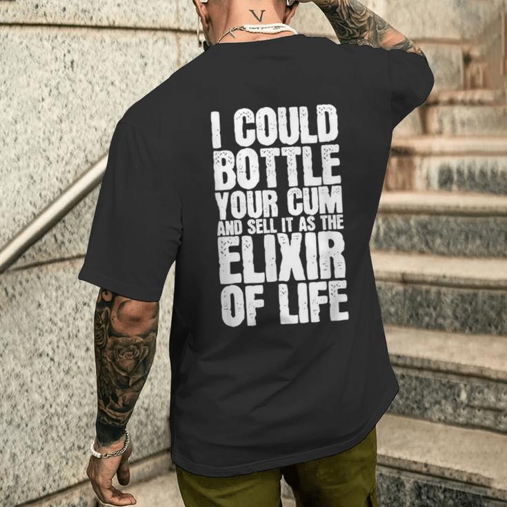 あなたの精子を瓶詰めして人生の万能薬として売ってもいいよ メンズTシャツ バックプリント 彼への贈り物