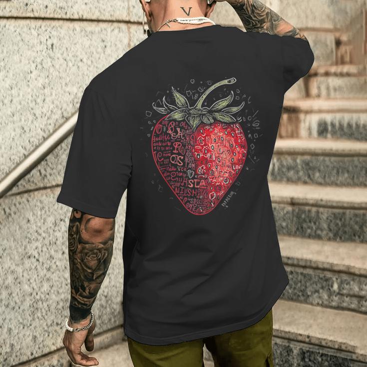 いちごモチーフ イラスト アート いちご メンズTシャツ バックプリント 彼への贈り物