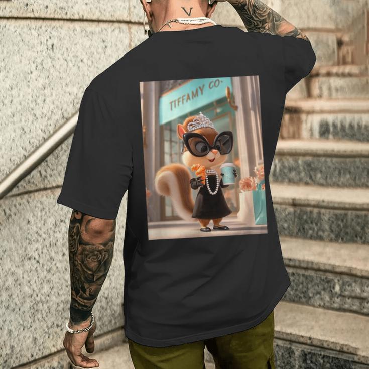 おしゃれでキュートなリス メンズTシャツ バックプリント 彼への贈り物