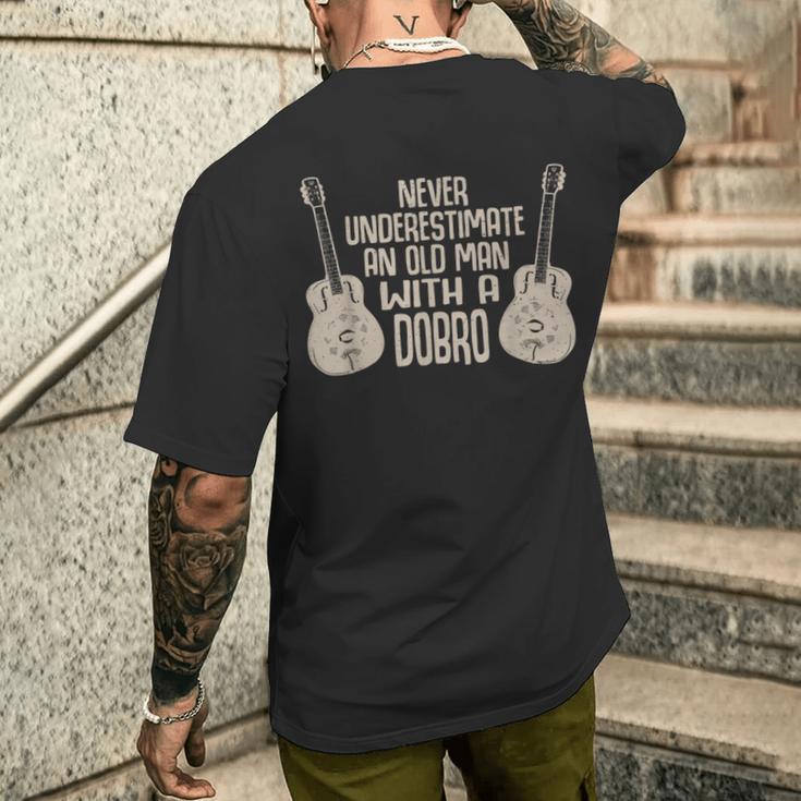 おもしろいドブロプレーヤーブルーグラスラバー メンズTシャツ バックプリント 彼への贈り物