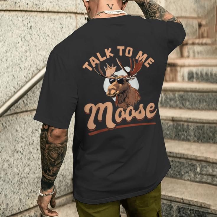おもしろいムース・アニマルトーク・トゥ・ミー・ムース メンズTシャツ バックプリント 彼への贈り物