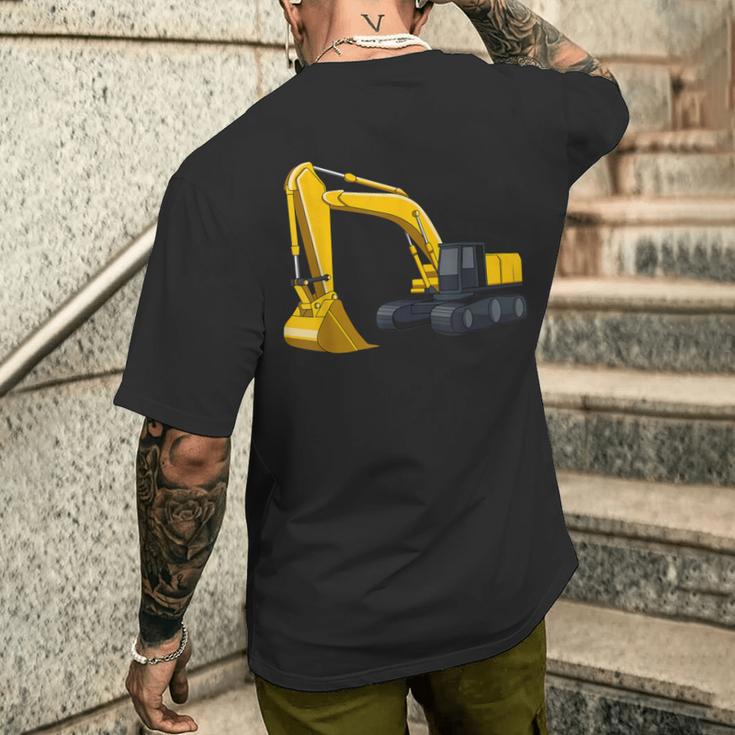 かっこいいショベルカー 男の子 乗り物 建設現場 キッズ メンズTシャツ バックプリント 彼への贈り物