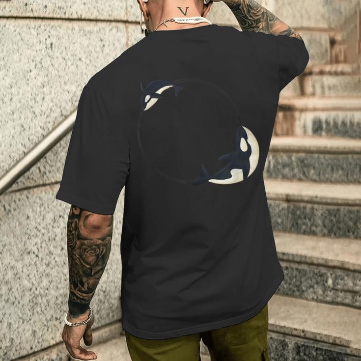かわいい 海 動物 クジラ シャチ かっこいい メンズ レディース オーカ メンズTシャツ バックプリント 彼への贈り物