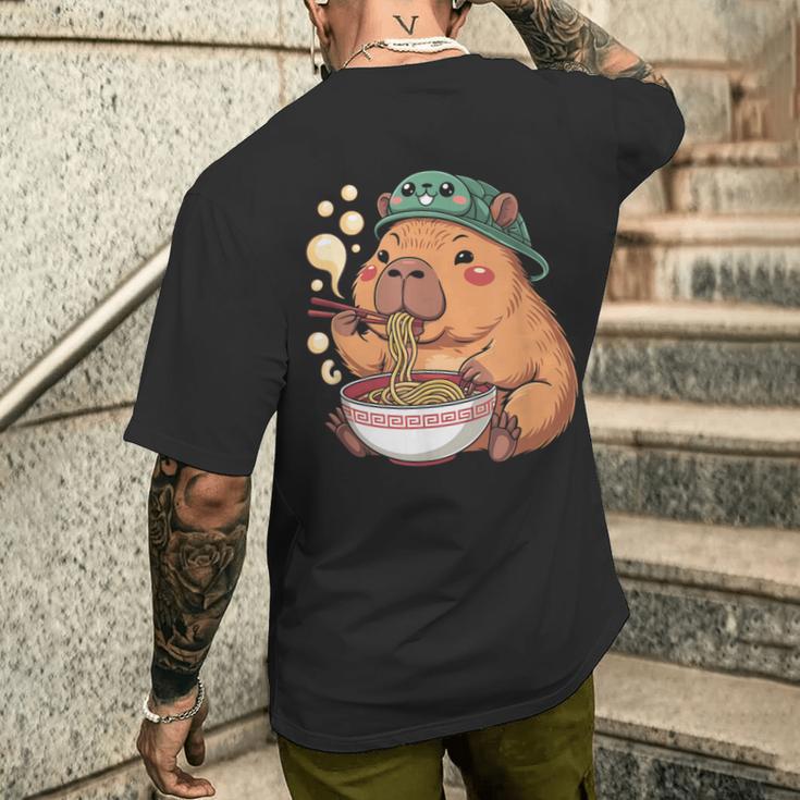 かわいいカピバラと亀 リュック ラーメン カワイイ メンズTシャツ バックプリント 彼への贈り物