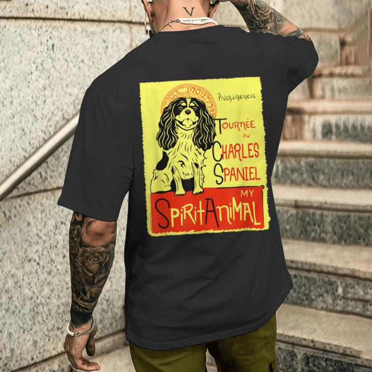 かわいいキャバリア王チャールズ・コッカー スパニエル ドッグアート ギフト メンズTシャツ バックプリント 彼への贈り物