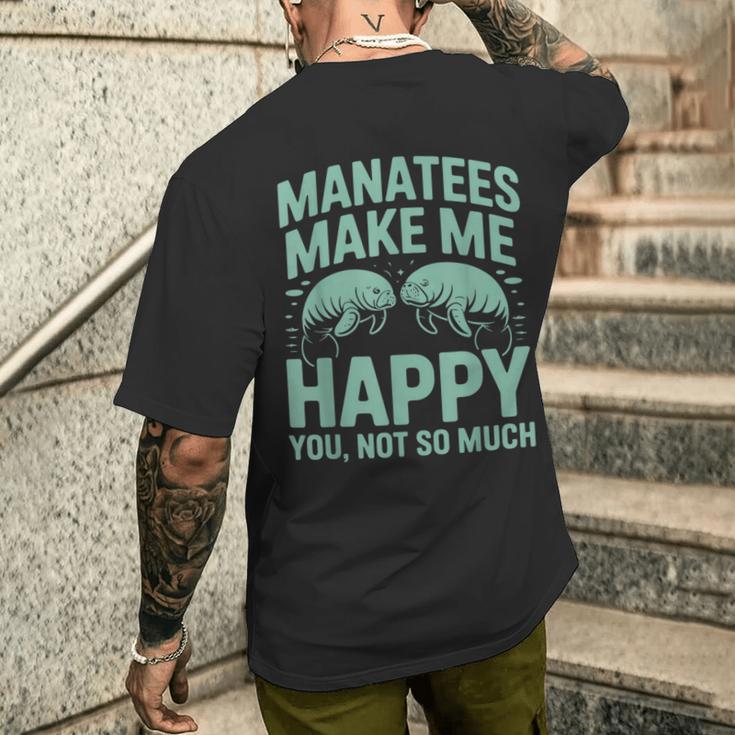 かわいいマナティーユーモア 面白い海の生物 海の生き物 マナティー メンズTシャツ バックプリント 彼への贈り物