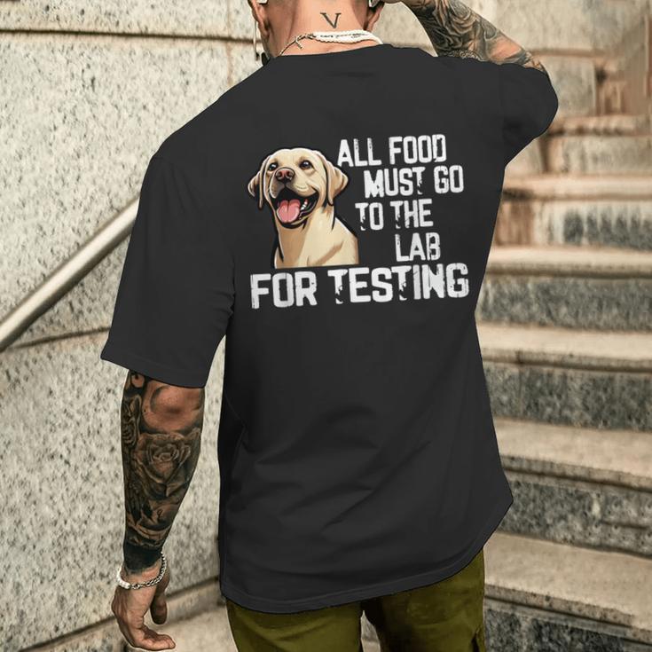 かわいいラブラドールをテストするには、すべての食品を実験室に行く必要があります メンズTシャツ バックプリント 彼への贈り物